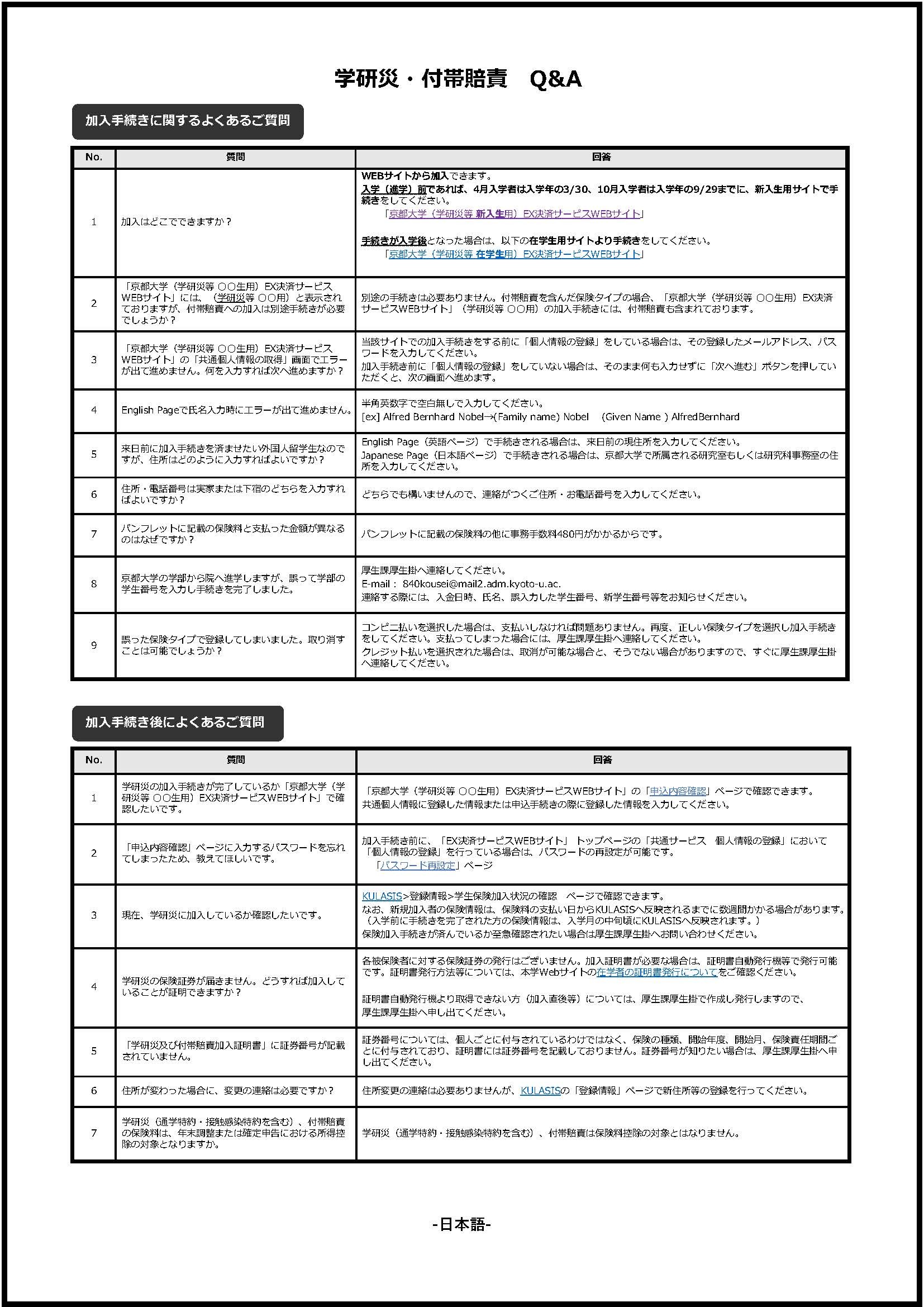 Ｑ＆Ａ（日本人）