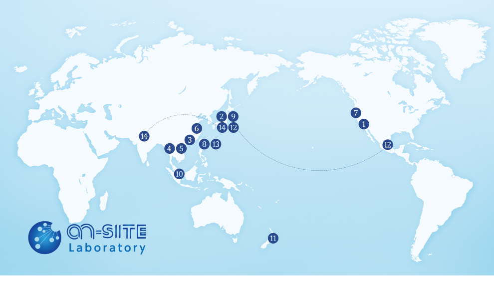 On-site Laboratory配置図（世界地図）